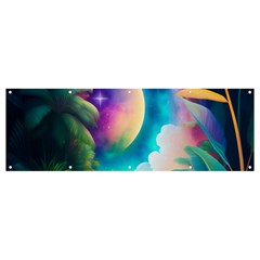 Jungle Moon Light Plants Space Banner And Sign 12  X 4  by uniart180623