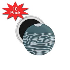 Sea Waves Moon Water Boho 1 75  Magnets (10 Pack)  by uniart180623