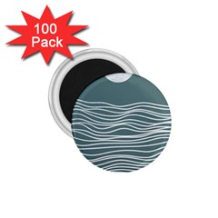 Sea Waves Moon Water Boho 1 75  Magnets (100 Pack)  by uniart180623