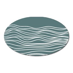 Sea Waves Moon Water Boho Oval Magnet by uniart180623