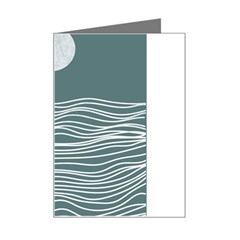 Sea Waves Moon Water Boho Mini Greeting Card by uniart180623