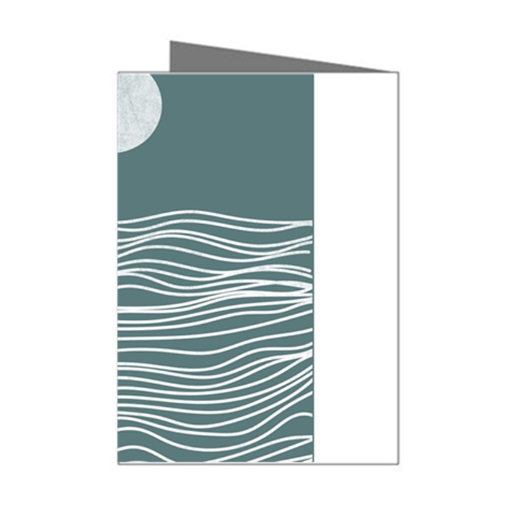 Sea Waves Moon Water Boho Mini Greeting Cards (Pkg of 8)