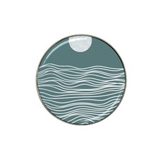 Sea Waves Moon Water Boho Hat Clip Ball Marker by uniart180623