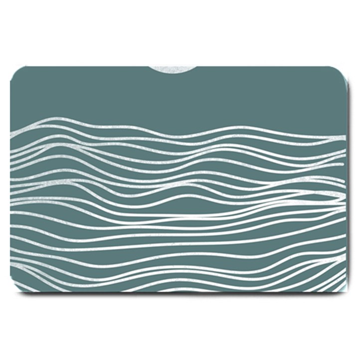 Sea Waves Moon Water Boho Large Doormat