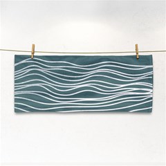 Sea Waves Moon Water Boho Hand Towel by uniart180623