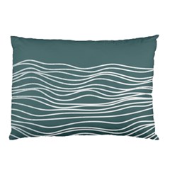 Sea Waves Moon Water Boho Pillow Case by uniart180623