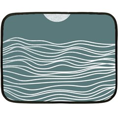 Sea Waves Moon Water Boho Two Sides Fleece Blanket (mini) by uniart180623