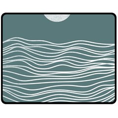 Sea Waves Moon Water Boho Fleece Blanket (medium) by uniart180623