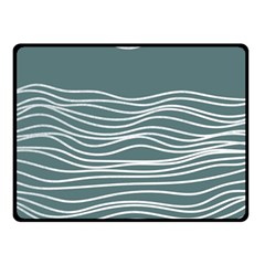 Sea Waves Moon Water Boho Fleece Blanket (small) by uniart180623