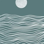 Sea Waves Moon Water Boho Play Mat (Square) Front