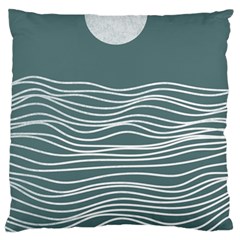 Sea Waves Moon Water Boho Large Cushion Case (one Side) by uniart180623