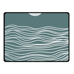 Sea Waves Moon Water Boho Two Sides Fleece Blanket (small) by uniart180623