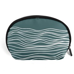 Sea Waves Moon Water Boho Accessory Pouch (large) by uniart180623