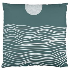 Sea Waves Moon Water Boho Standard Premium Plush Fleece Cushion Case (one Side) by uniart180623