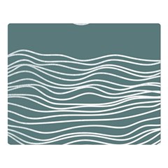 Sea Waves Moon Water Boho Two Sides Premium Plush Fleece Blanket (large) by uniart180623