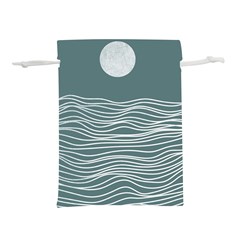 Sea Waves Moon Water Boho Lightweight Drawstring Pouch (l) by uniart180623