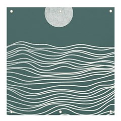 Sea Waves Moon Water Boho Banner And Sign 4  X 4  by uniart180623