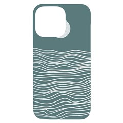 Sea Waves Moon Water Boho Iphone 14 Pro Max Black Uv Print Case by uniart180623