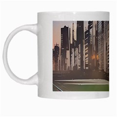 Building City Urban Path Road Skyline White Mug by uniart180623