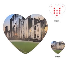 Building City Urban Path Road Skyline Playing Cards Single Design (heart)