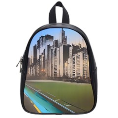 Building City Urban Path Road Skyline School Bag (small) by uniart180623