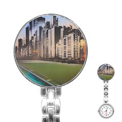 Building City Urban Path Road Skyline Stainless Steel Nurses Watch by uniart180623