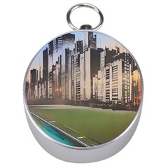 Building City Urban Path Road Skyline Silver Compasses by uniart180623