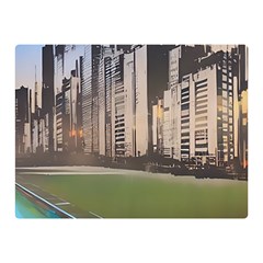 Building City Urban Path Road Skyline Two Sides Premium Plush Fleece Blanket (mini) by uniart180623