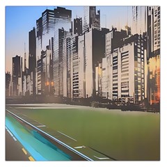 Building City Urban Path Road Skyline Square Satin Scarf (36  X 36 ) by uniart180623