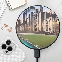 Building City Urban Path Road Skyline Wireless Fast Charger(black) by uniart180623