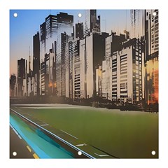 Building City Urban Path Road Skyline Banner And Sign 3  X 3  by uniart180623