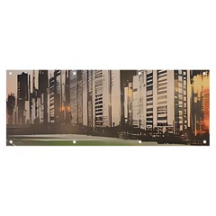 Building City Urban Path Road Skyline Banner And Sign 8  X 3  by uniart180623