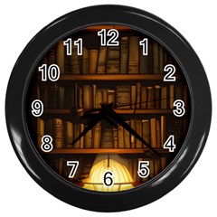 Books Library Wall Clock (black) by uniart180623