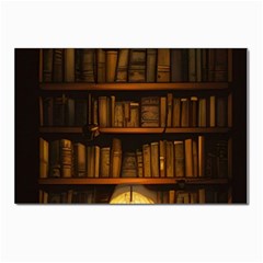 Books Library Postcards 5  X 7  (pkg Of 10) by uniart180623