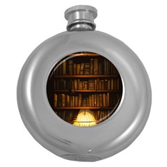 Books Library Round Hip Flask (5 Oz) by uniart180623