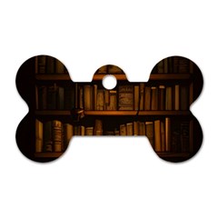 Books Library Dog Tag Bone (one Side) by uniart180623