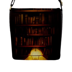 Books Library Flap Closure Messenger Bag (l) by uniart180623