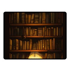 Books Library Two Sides Fleece Blanket (small) by uniart180623