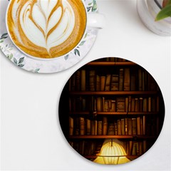 Books Library Uv Print Round Tile Coaster by uniart180623