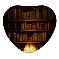 Books Library Heart Glass Fridge Magnet (4 Pack)