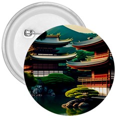 Japan Mount Fuji Japanese 3  Buttons by uniart180623