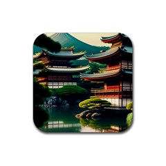 Japan Mount Fuji Japanese Rubber Coaster (square) by uniart180623