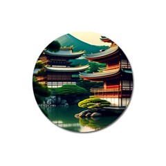 Japan Mount Fuji Japanese Magnet 3  (round) by uniart180623