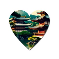 Japan Mount Fuji Japanese Heart Magnet by uniart180623