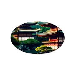 Japan Mount Fuji Japanese Sticker Oval (10 Pack) by uniart180623