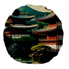 Japan Mount Fuji Japanese Large 18  Premium Round Cushions by uniart180623