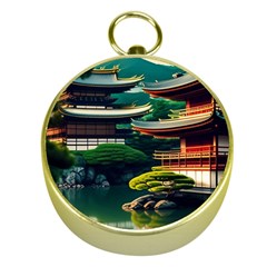 Japan Mount Fuji Japanese Gold Compasses by uniart180623