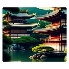 Japan Mount Fuji Japanese Two Sides Premium Plush Fleece Blanket (small) by uniart180623