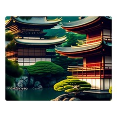 Japan Mount Fuji Japanese Two Sides Premium Plush Fleece Blanket (large) by uniart180623