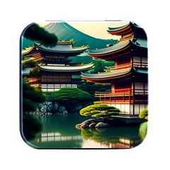 Japan Mount Fuji Japanese Square Metal Box (black) by uniart180623